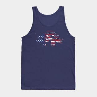 Painted American Flag Deep Sea Angler Skeleton Tank Top